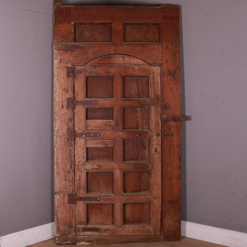 Moroccan Wooden Studded Door And Frame photo vintage
