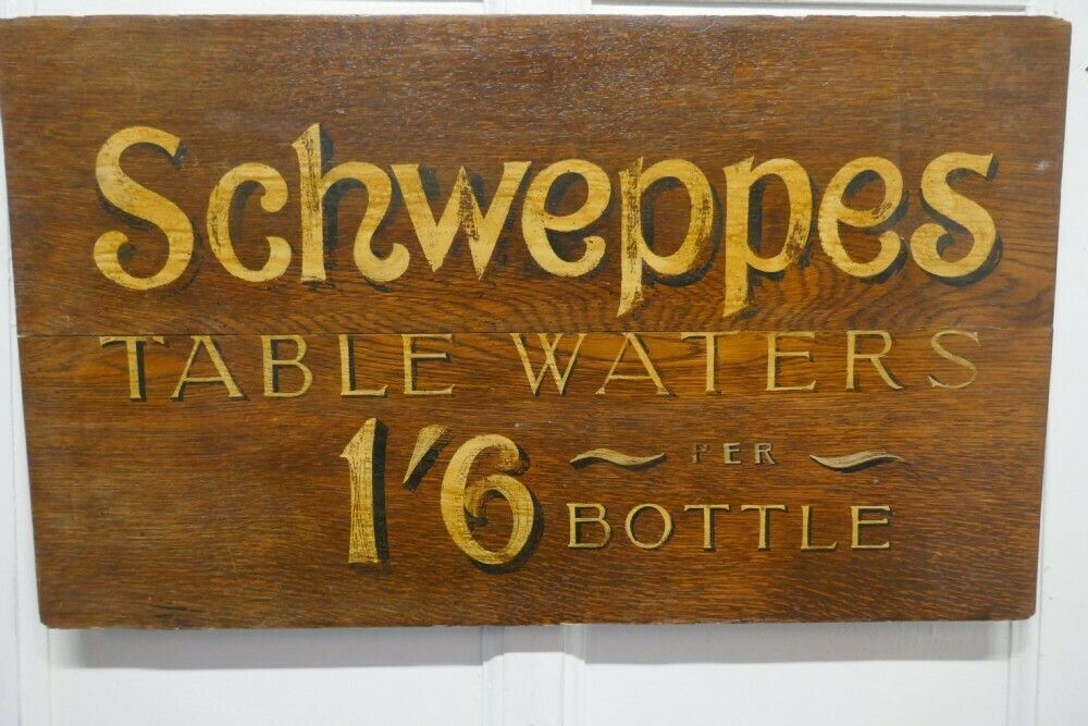 Schweppes Table Waters Oak Trade Sign Board
