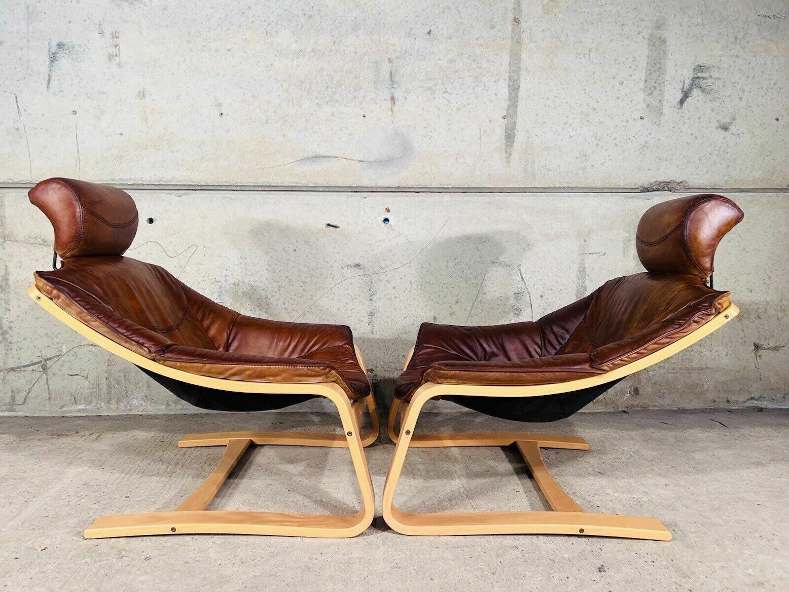 Pair Of Skippers Danish Kroken Tan Leather Chairs photo 1645.0