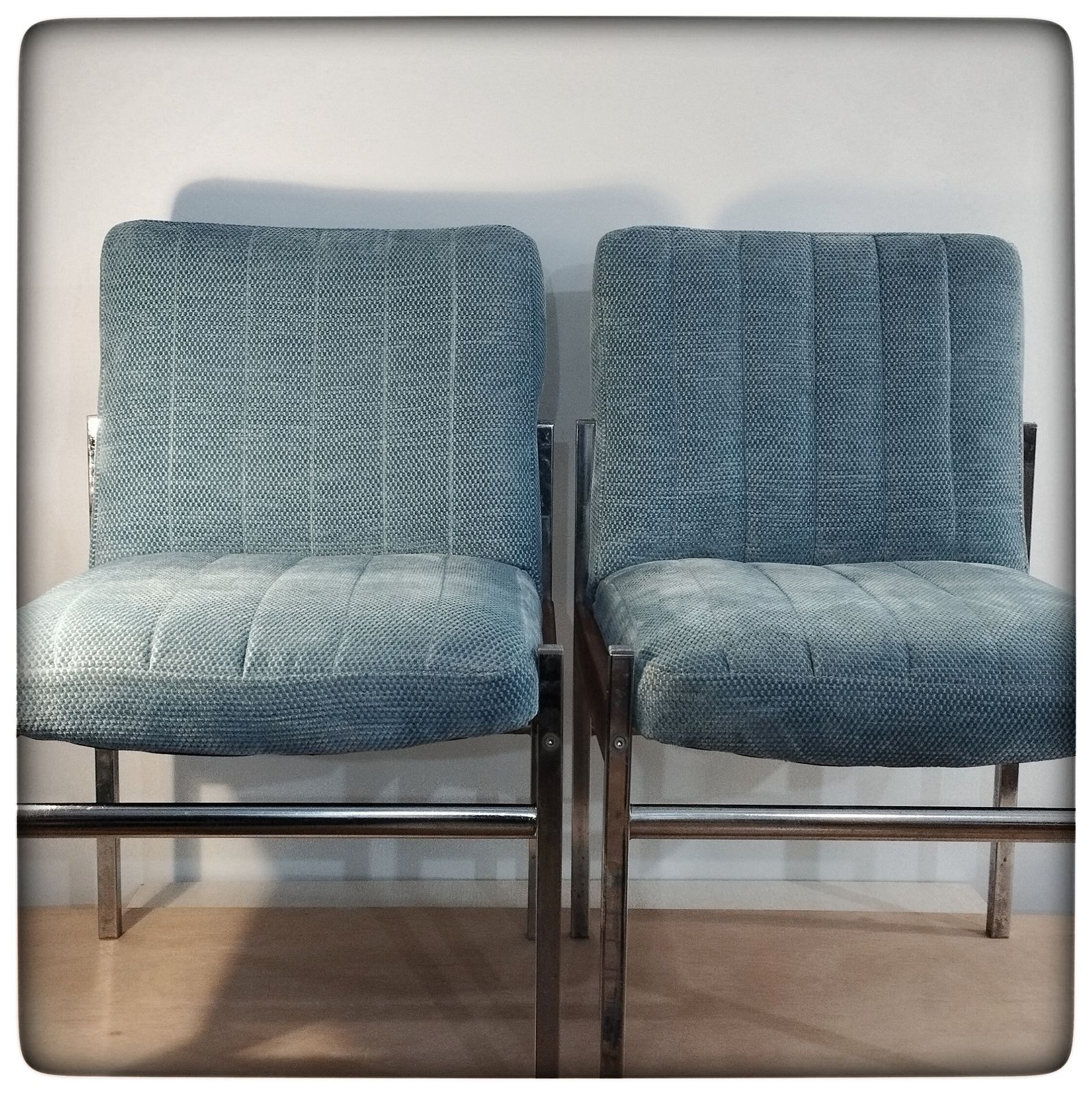 Pair Of 1970s Antocks Lairn Chrome And Teak Accent Chairs photo for sale