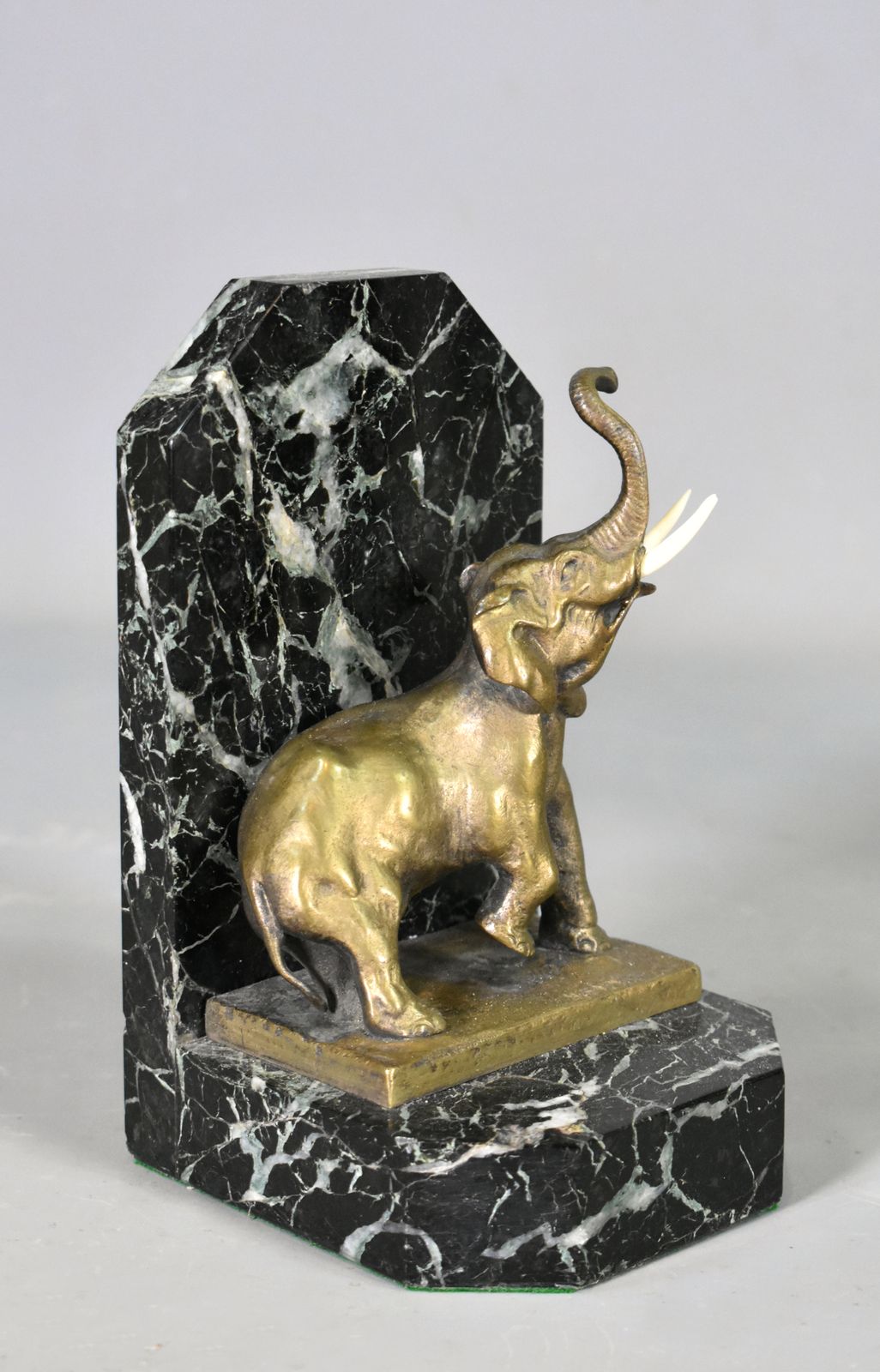 900.0 Pair Of French Art Deco Bookends Signed H Fady In Bronze photo