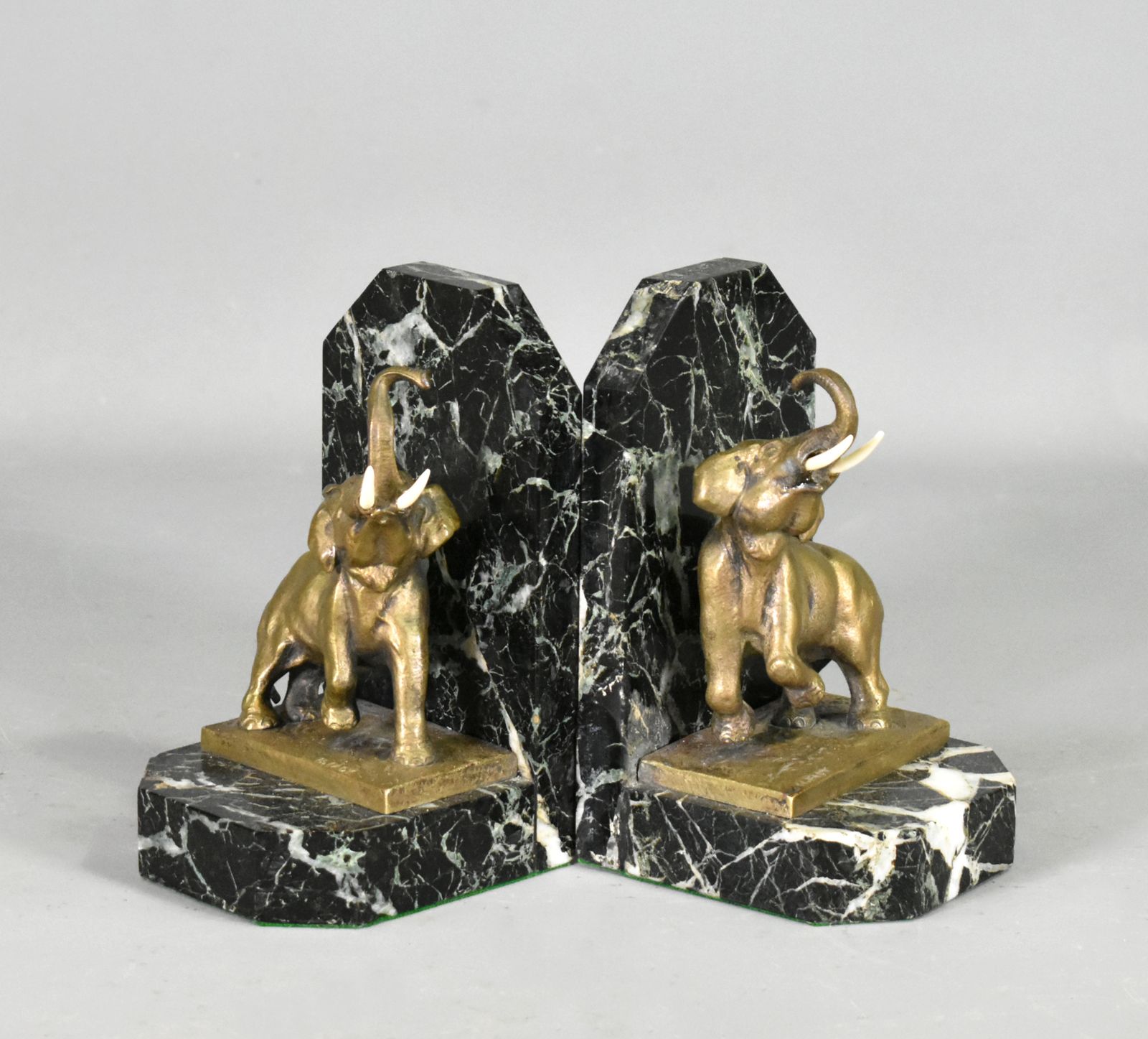 Pair Of French Art Deco Bookends Signed H Fady In Bronze photo buy