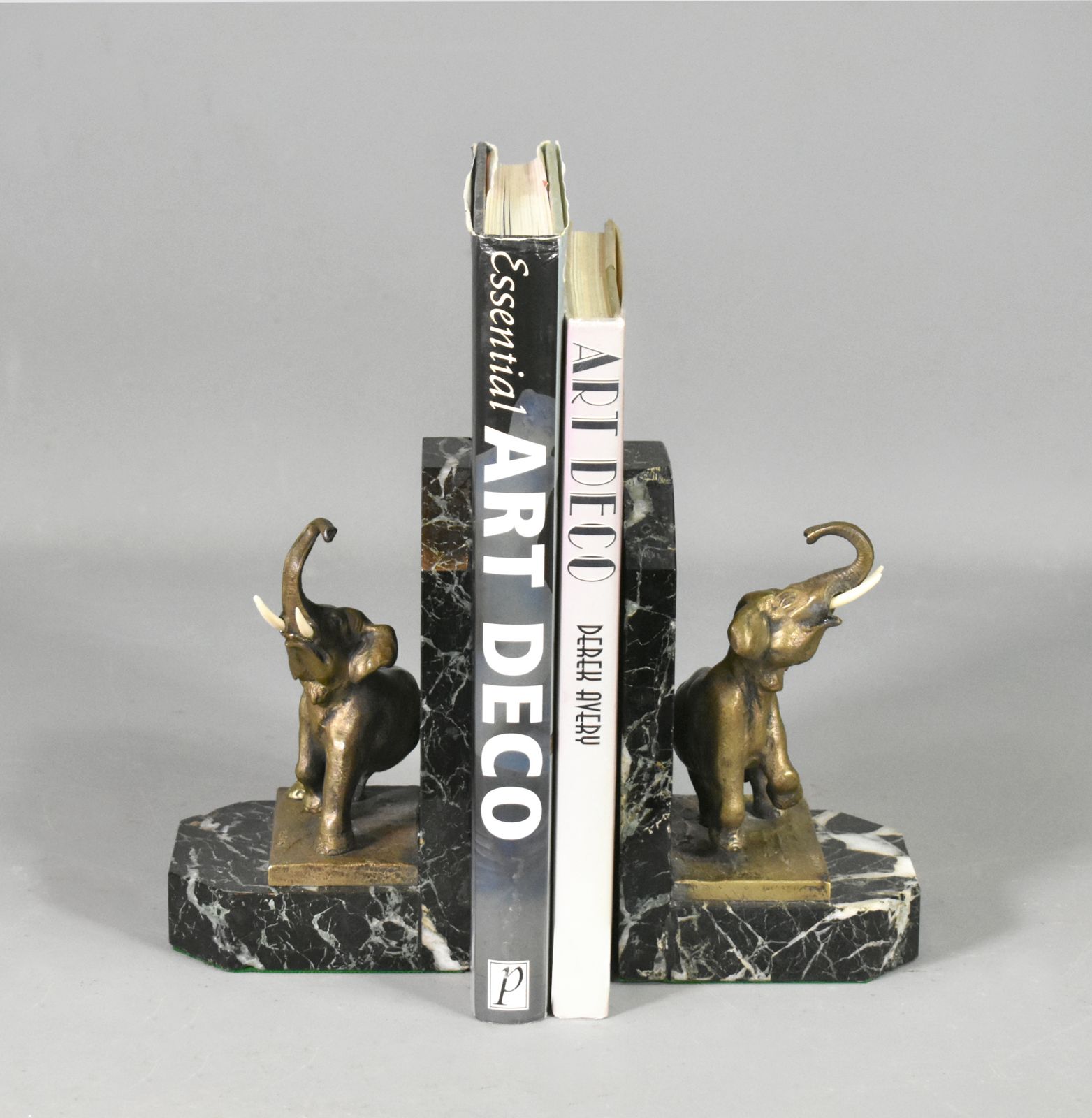 Pair Of French Art Deco Bookends Signed H Fady In Bronze photo 900.0