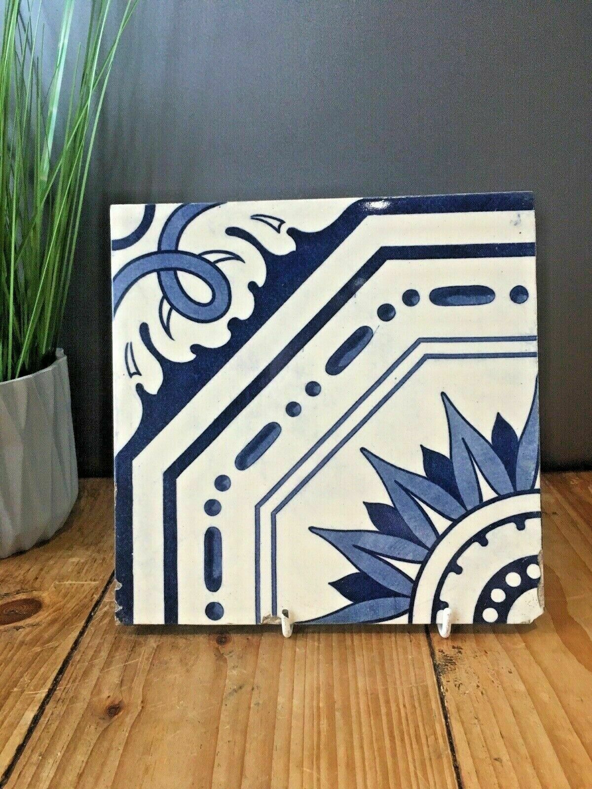 Set Of 4 Antique Minton Hollins & Co Reclaimed Sun Sunburst Fireplace Wall Tiles photo buy