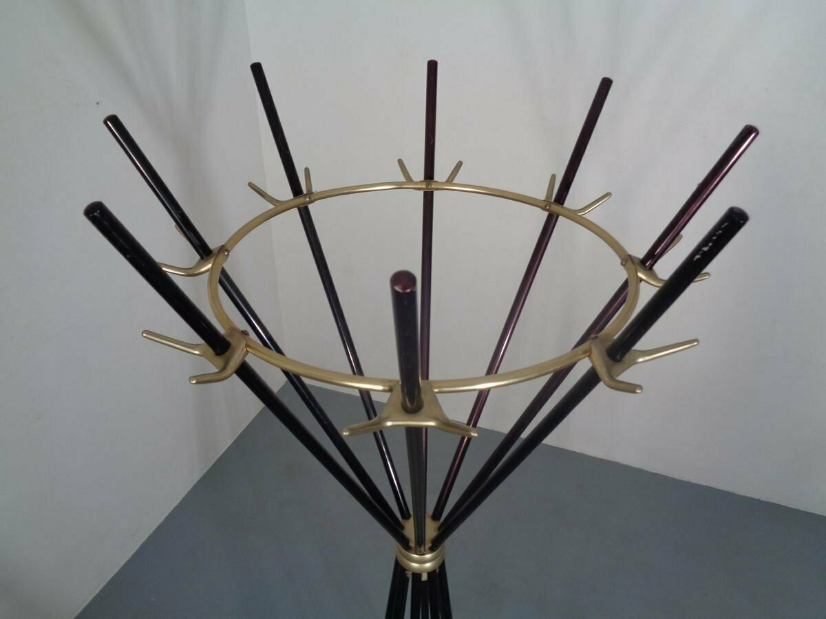 Italian Copper & Steel Tubular Coat Rack, 1950s photo 1965.0