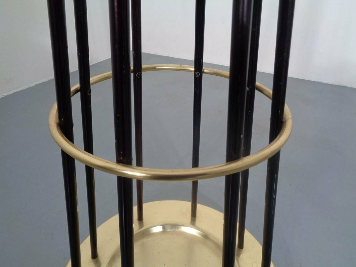 Italian Copper & Steel Tubular Coat Rack, 1950s photo vintage