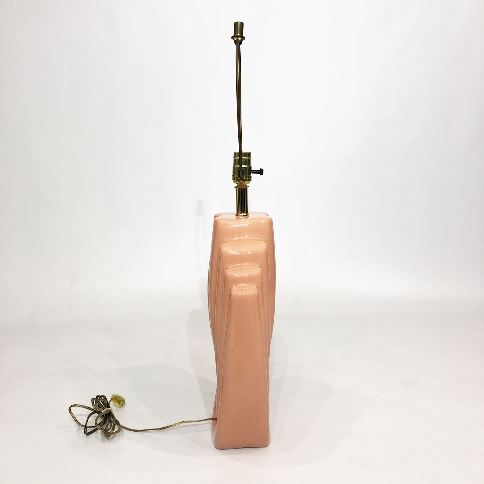 photo furniture 1980s Salmon Pink Ceramic Table Lamp Art Deco Pastel Midcentury Golden Girls