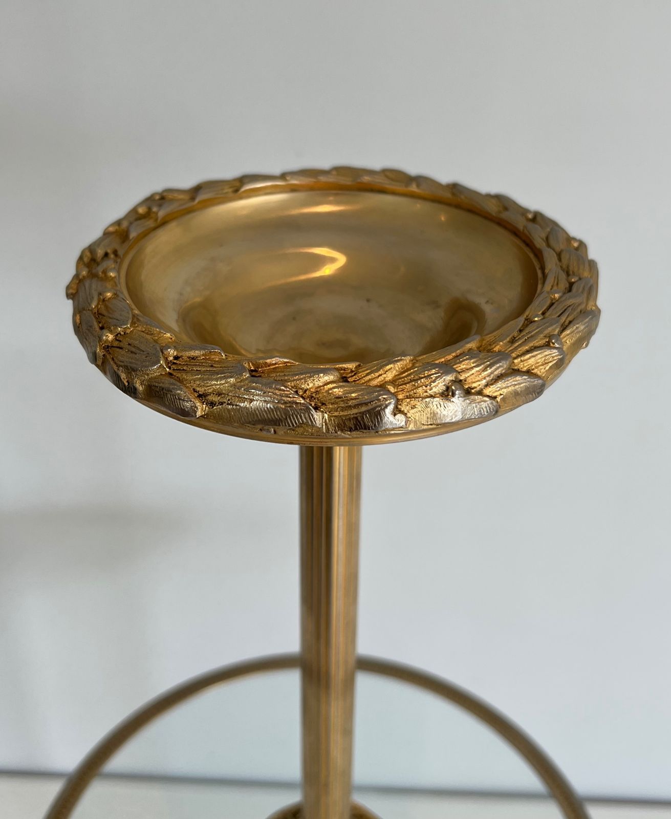 Pedestal Ashtray In Bronze, Glass And Brass From Maison Baguès photo Home Decor