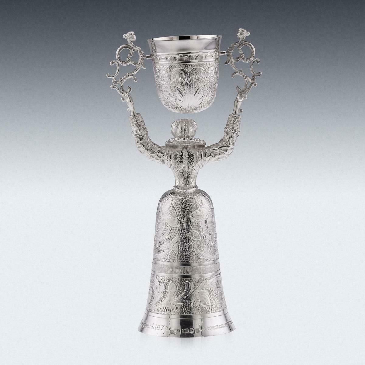 20th Century, Royal Wedding Solid Silver Wager Cup, London, C.1973 photo for sale
