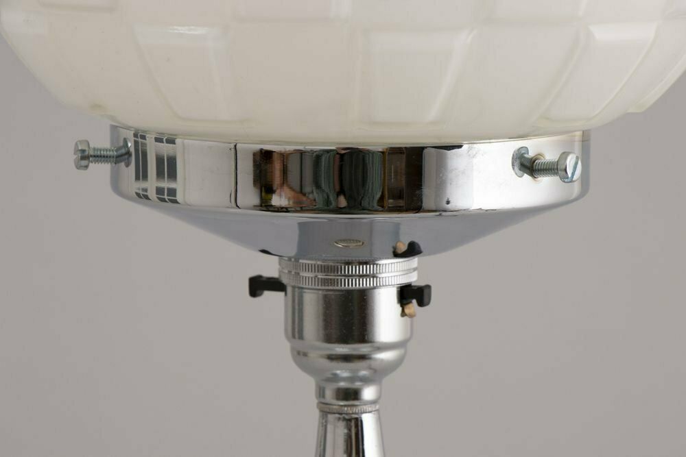 British Modernist Art Deco Table Lamp With Original Opal Glass Shade C.1930 photo buy