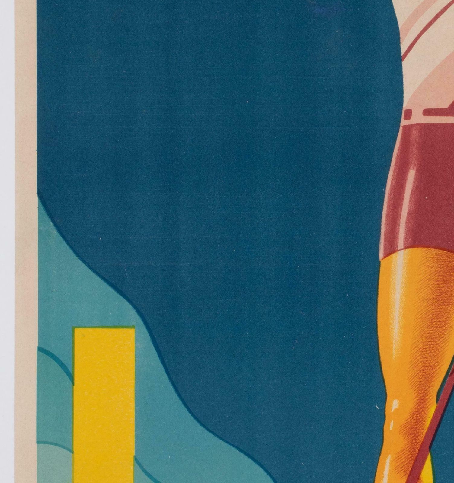 Bandol 1930s French Travel Poster, Sports, Ski, Andre Bermond photo 2210.0