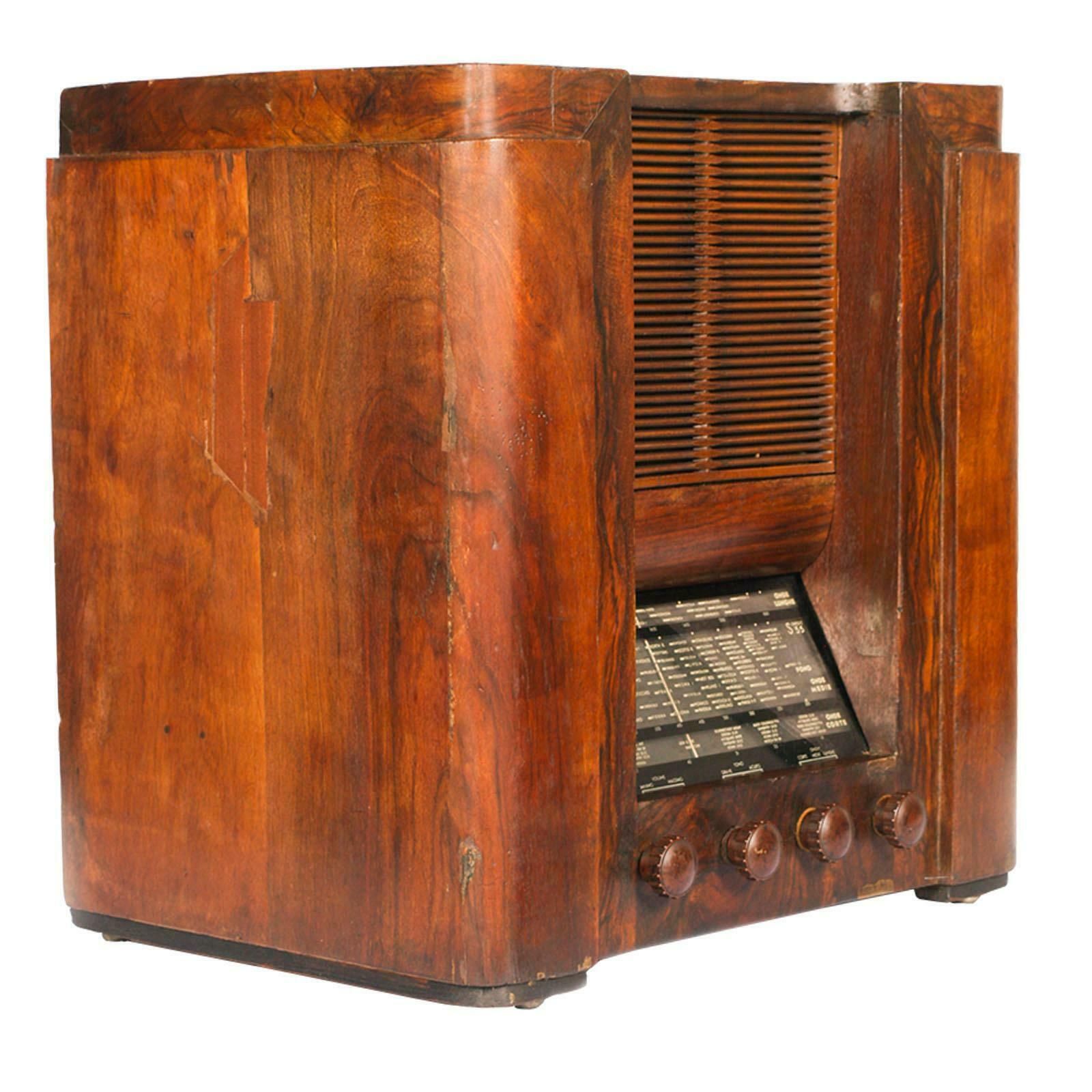 1930s Magnadyne Art Deco Tube Radio, Empire Style, Working, All Original Parts photo furniture