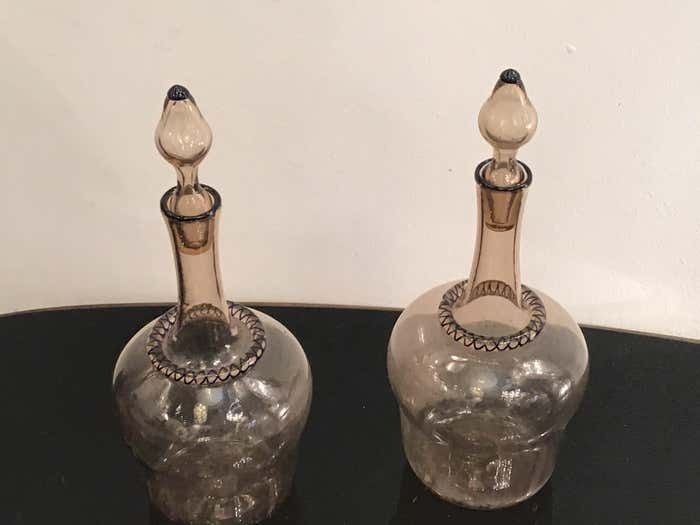 Venini Water And Wine Bottles Murano Glass, 1950, Italy photo buy