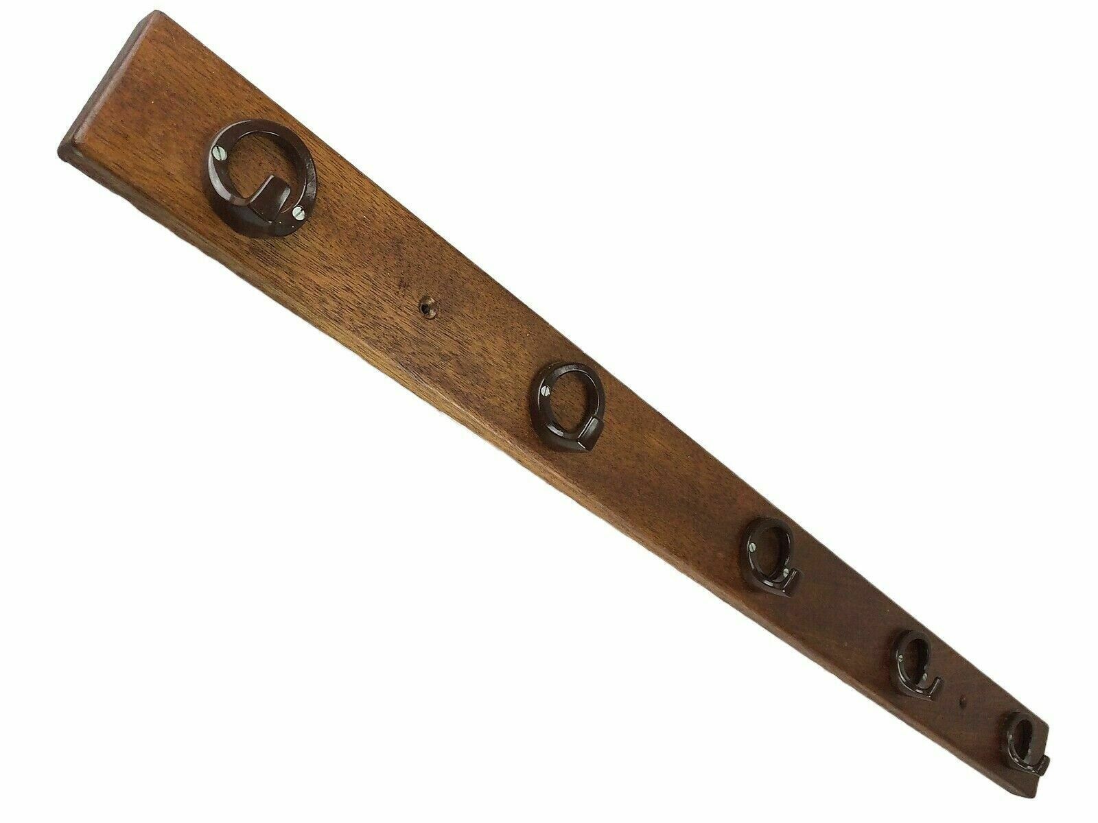 60s 70s Cloakroom Hook Cloakrobe Wall Mounted Rack Metal Wood Space Space Age