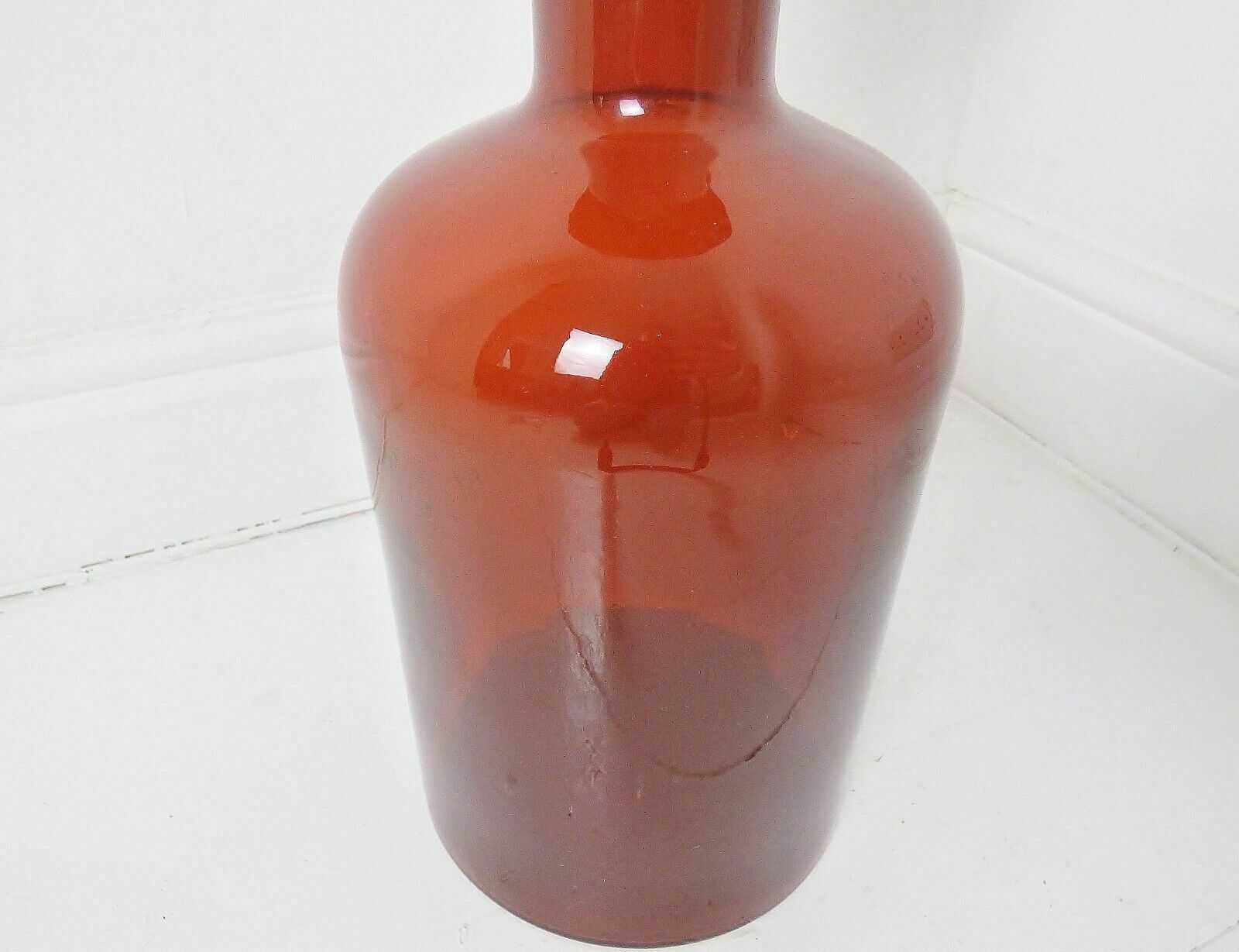 Stunning Vintage Large Otto Brauer Holmegaard Gulvase Amber Vase photo for sale