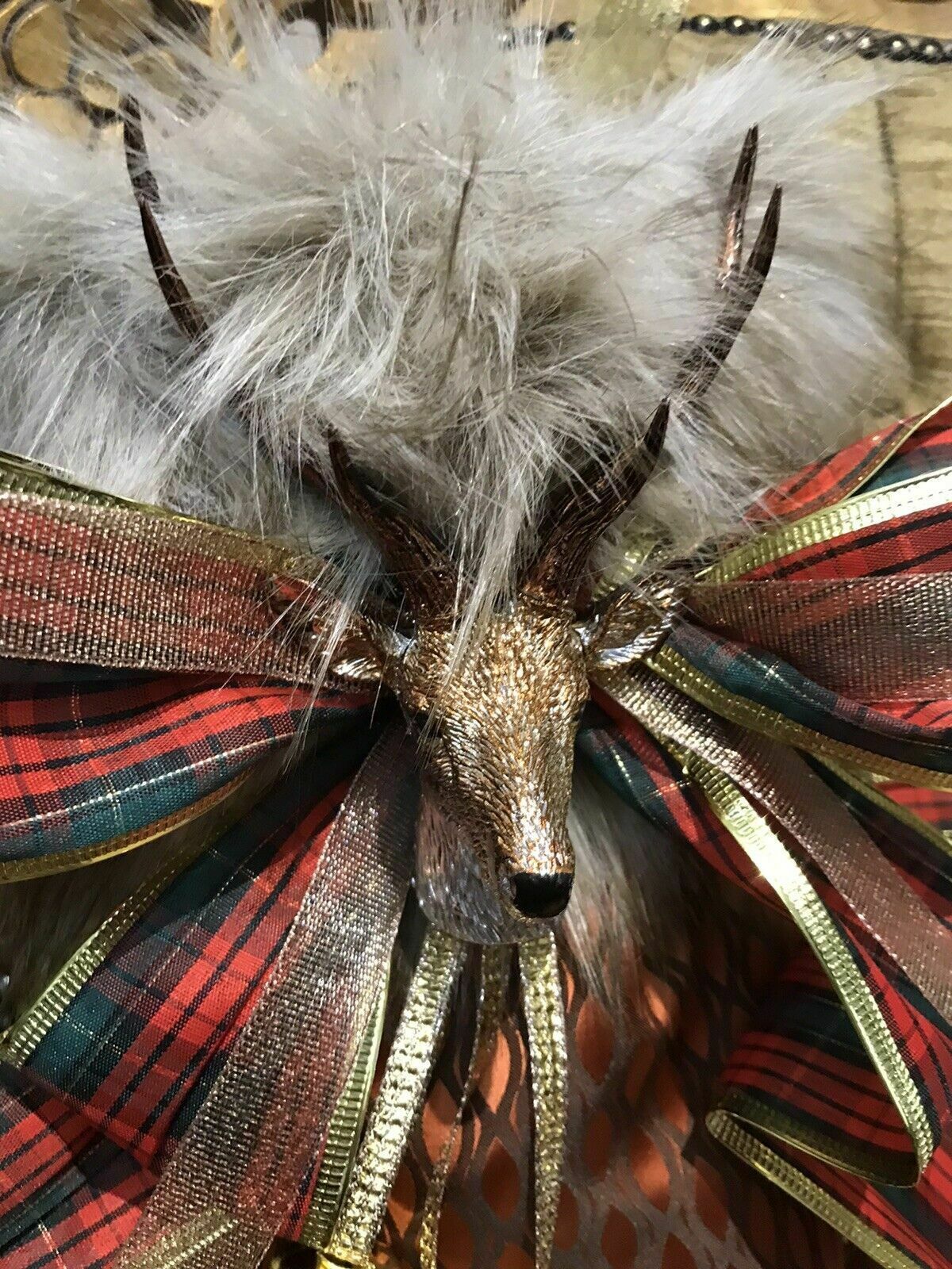 Luxury Monarch Of The Glen Designer Reindeer Fauxfur Christmas Stockings photo Home Decor