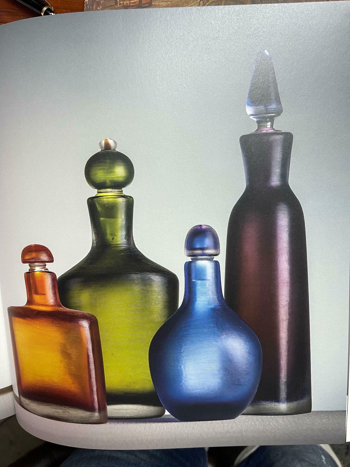 photo for sale Bottle Paolo Venini 1950 Blu Color Murano Art Glass Serie Inciso Made In Italy