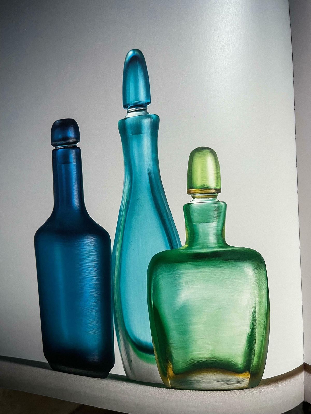 Home Decor Bottle Paolo Venini 1950 Blu Color Murano Art Glass Serie Inciso Made In Italy photo