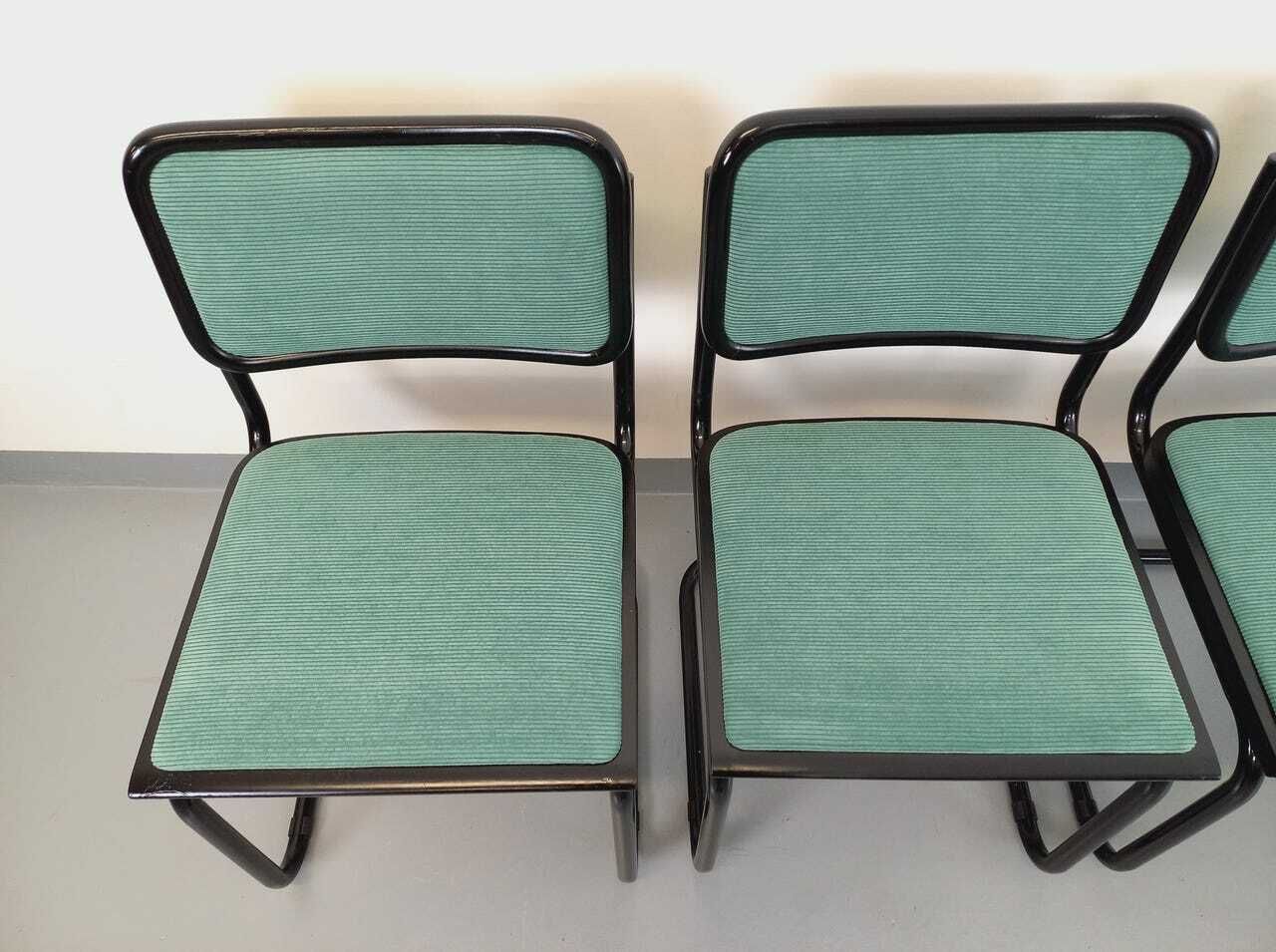 photo buy New | 4 Marcel Breuer Cesca B32 Chairs In Metal And Fabric