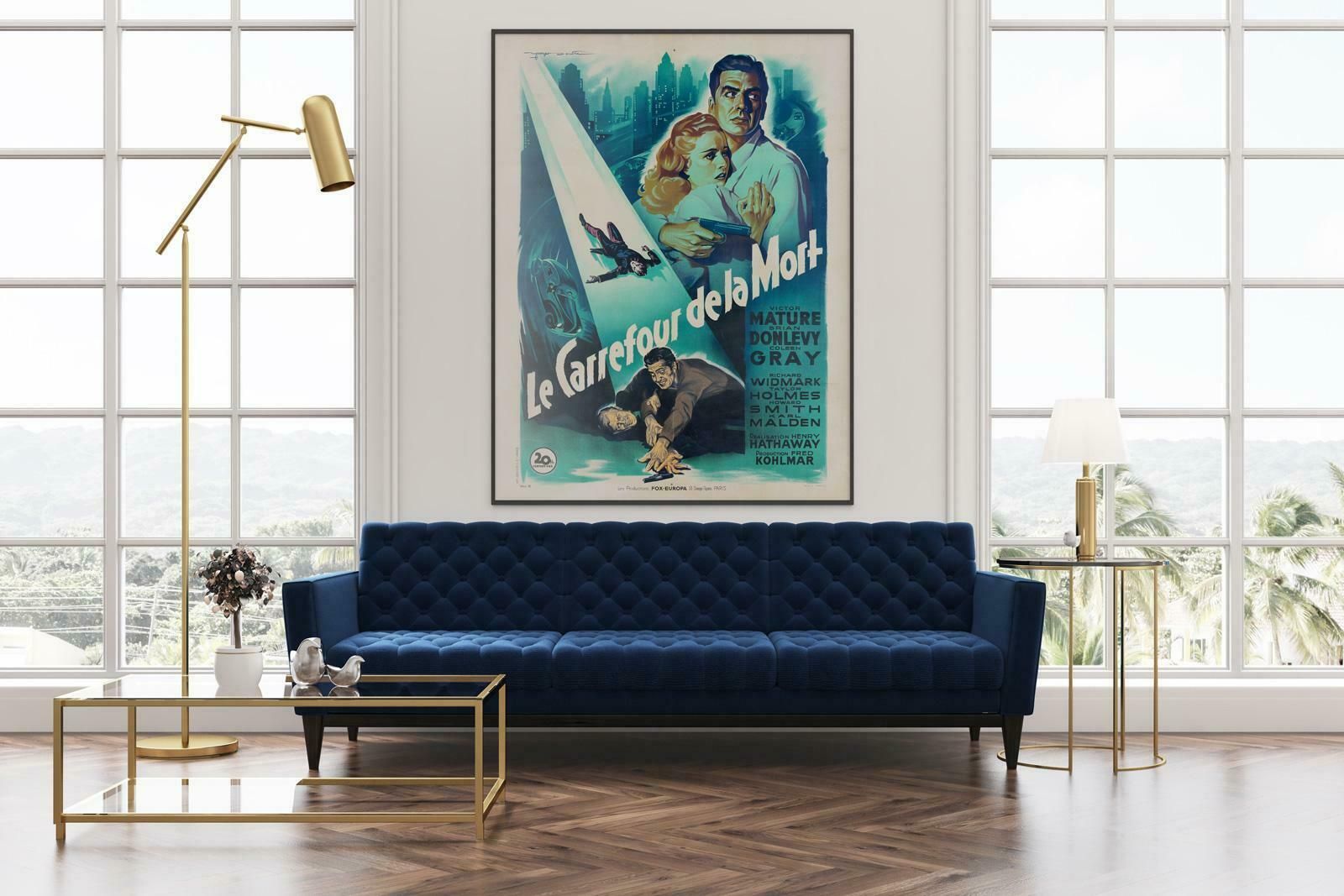 Kiss Of Death 1947 French Grande Film Movie Poster, Style B, Roger Soubie photo furniture