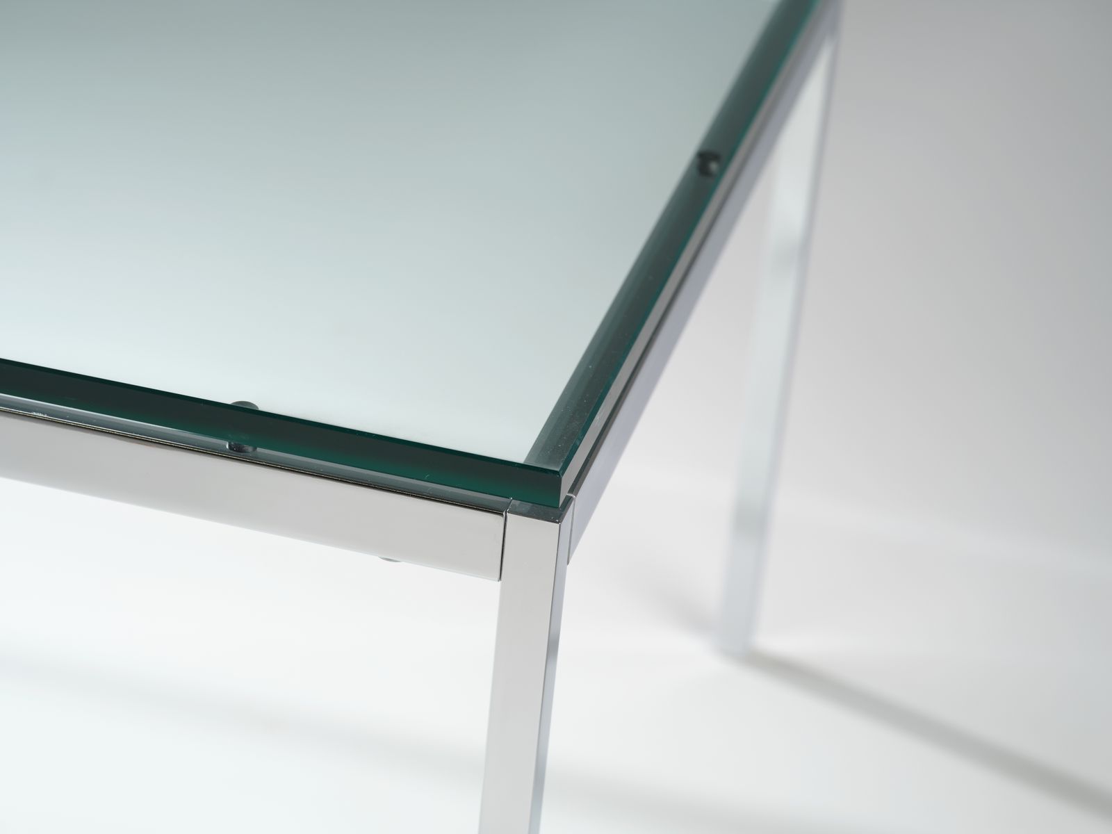 Iconic Florence Knoll For Knoll Studio Chromed Steel & Toughened Glass Coffee Table, Circa 2006. photo buy