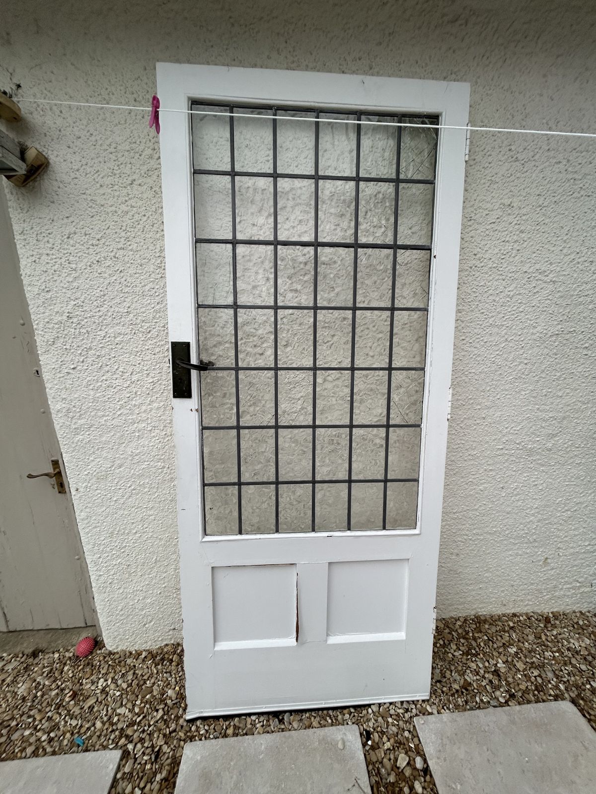 Original 1930s Door With Lead Glazing Bars. photo furniture