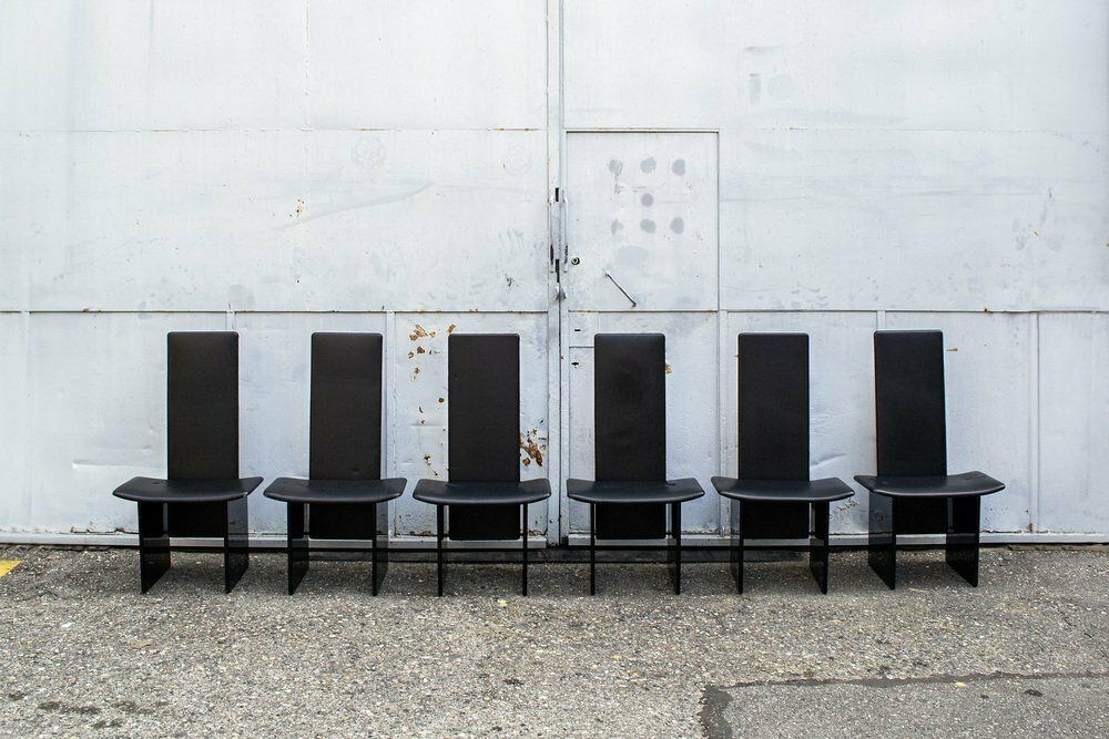 Rennie Leather Chairs By Kazuhide Takahama For Gavina, 1968, Set Of 6