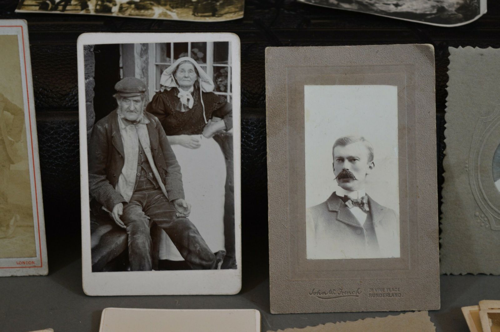 photo buy Large Tooled Leather Photo Album With 26 Photos C1890