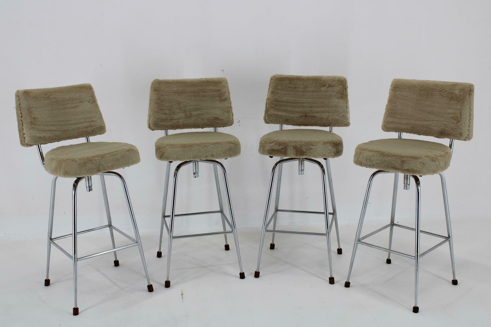 1960s Set Of Four Restored Bar Chairs, Czechoslovakia photo furniture