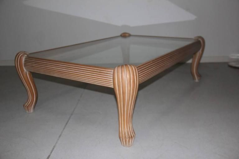 Wooden Coffee Table In Carved And Lacquered 1970s Italian Design photo for sale