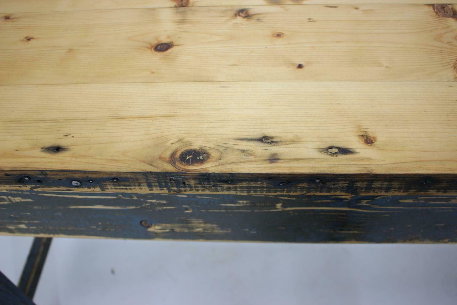 photo for sale 1950s Patinated Pine Tree Wooden Table, Czechoslovakia