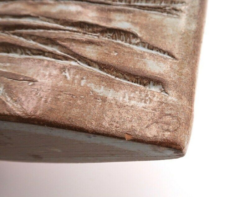 Franse Keramische Vaas, Landschapsdecor, Jaren 1970 / Studio Aardewerk, Bruin, Beige photo vinterior