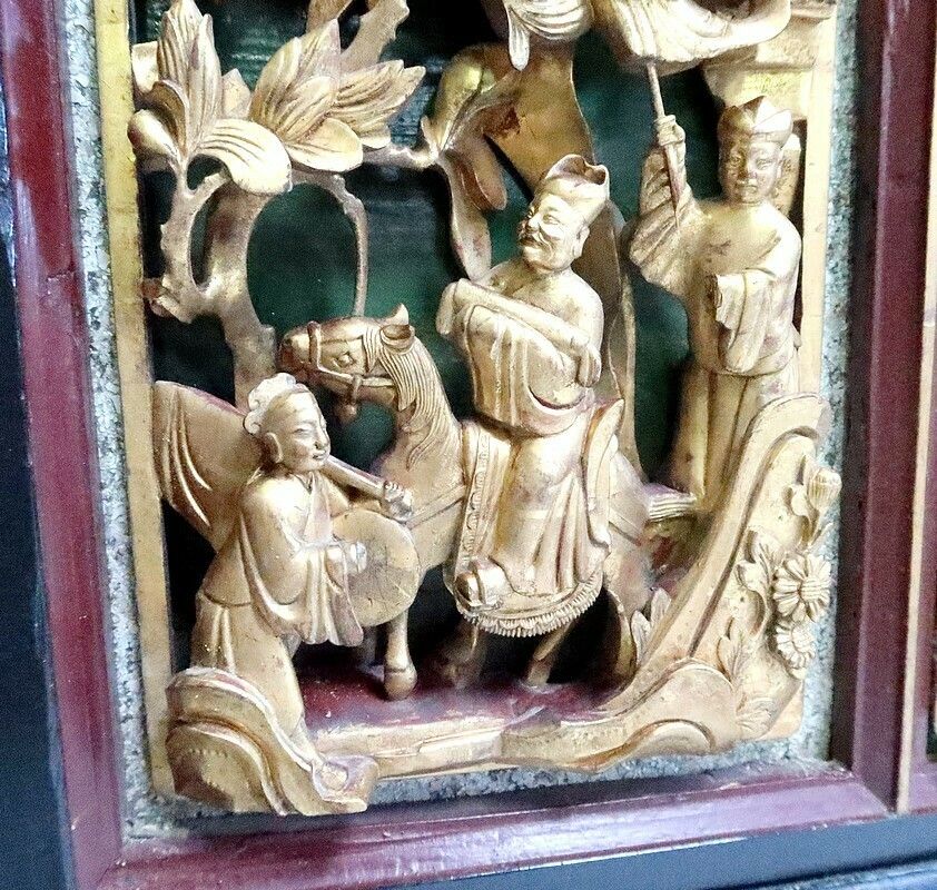 Large Asian Panel In Lacquered Wood, China – Late 19th Century photo buy