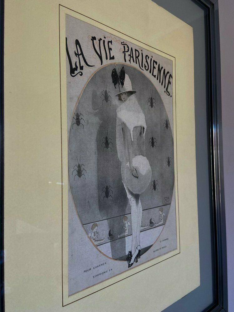 La Vie Parisienne Pour Charmer Le Cafard, 1913, Original Print, Framed photo vintage