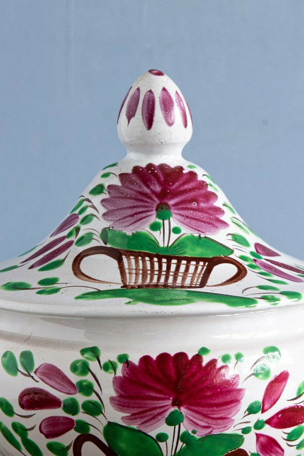 Les Islettes Faience, Basket Of Flowers Tureen, Early 19th Century photo 125.0
