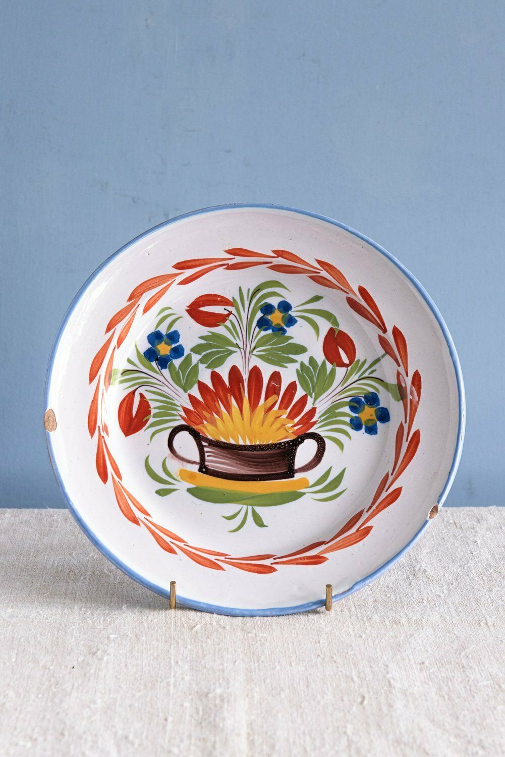Saint Clement Faience, Pair Of Floral Plates, Early 19th Century photo furniture