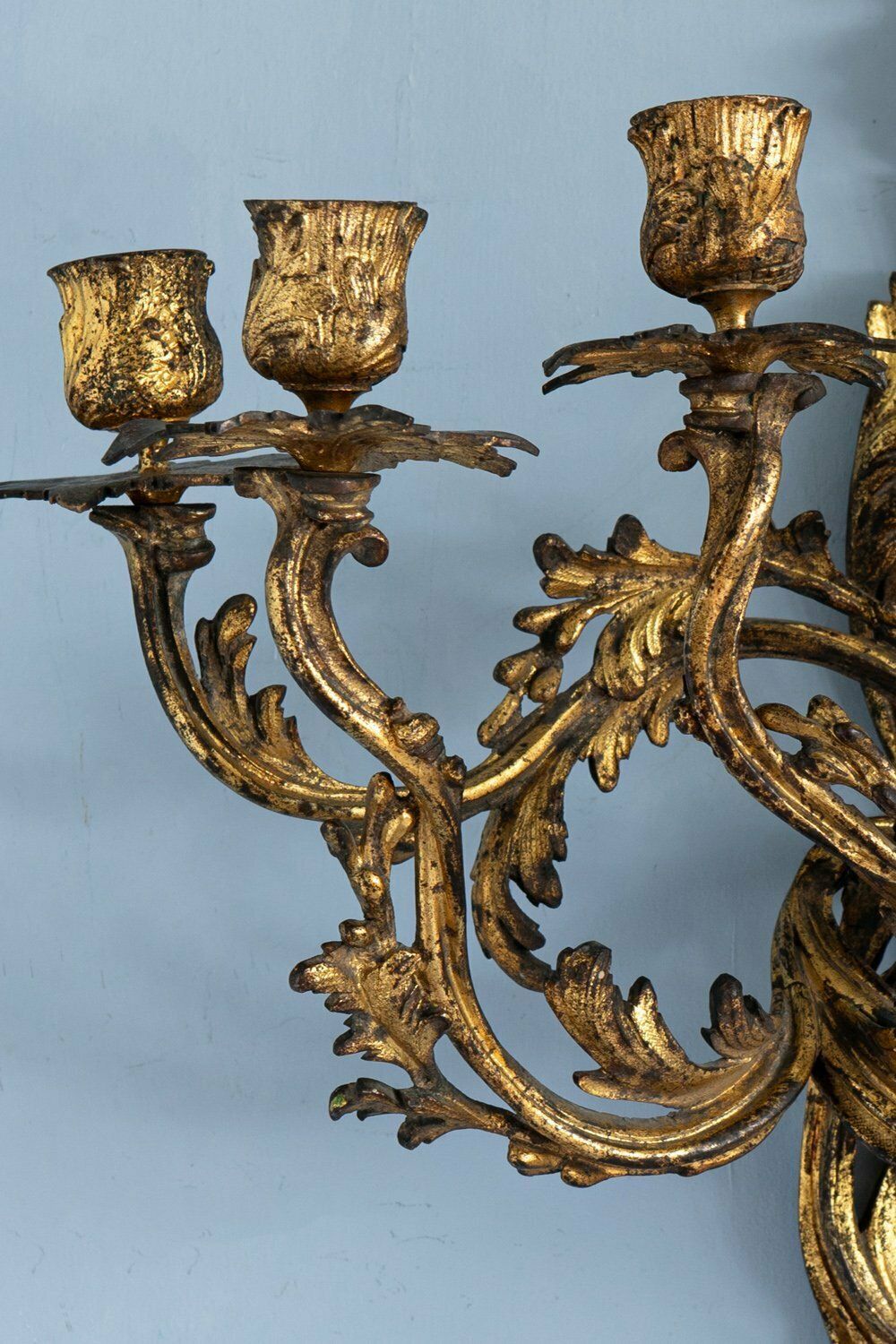 Pair Of French Louis XV Gilt Bronze Sconces, 19th Century photo Lighting