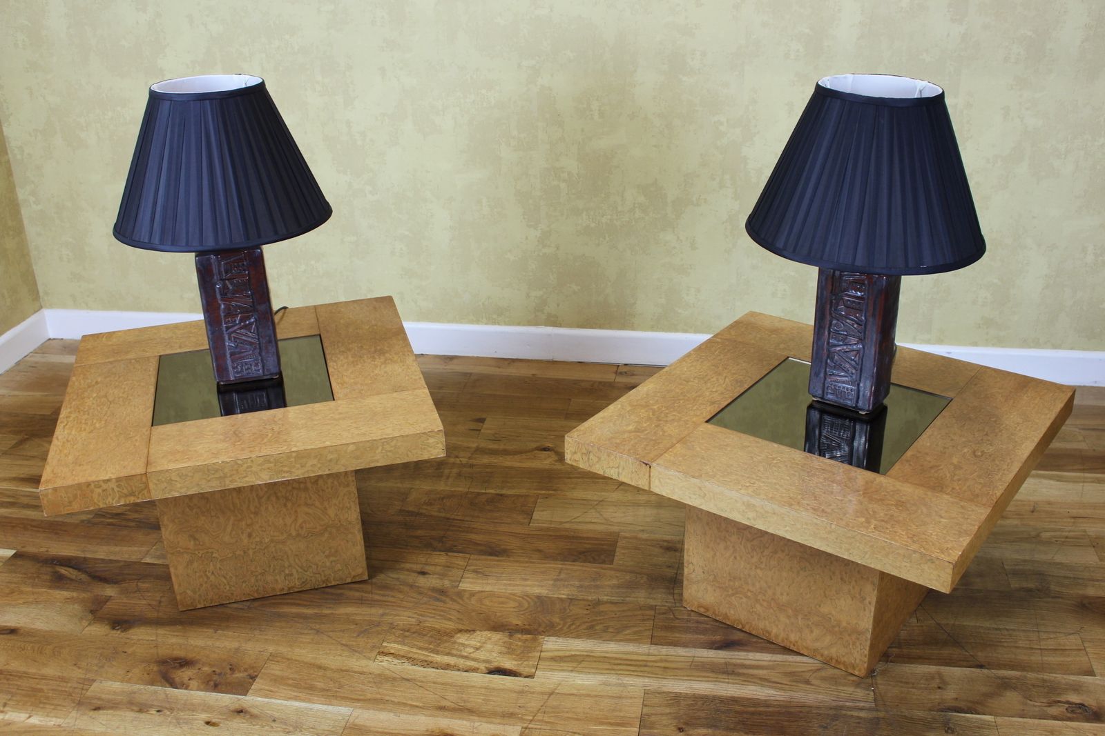 Smart Pair Of Late 1970’s G Plan Burr Wood Lamp Tables By R.A.Bird photo furniture