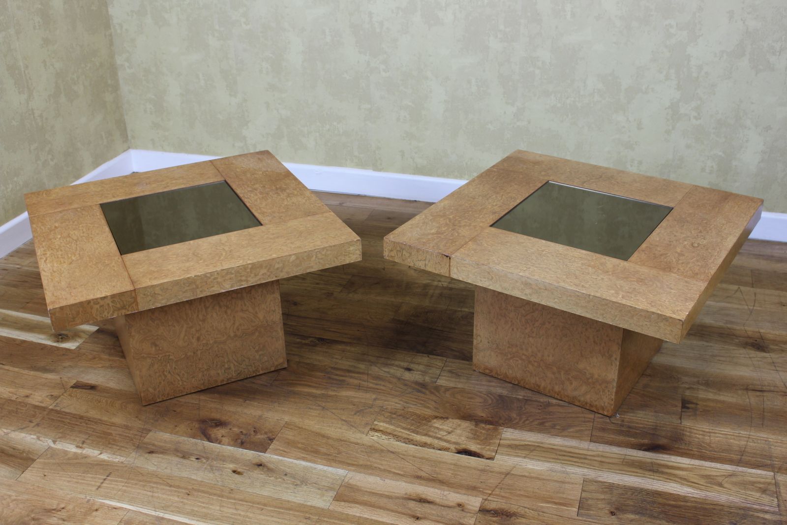Smart Pair Of Late 1970’s G Plan Burr Wood Lamp Tables By R.A.Bird photo Furniture