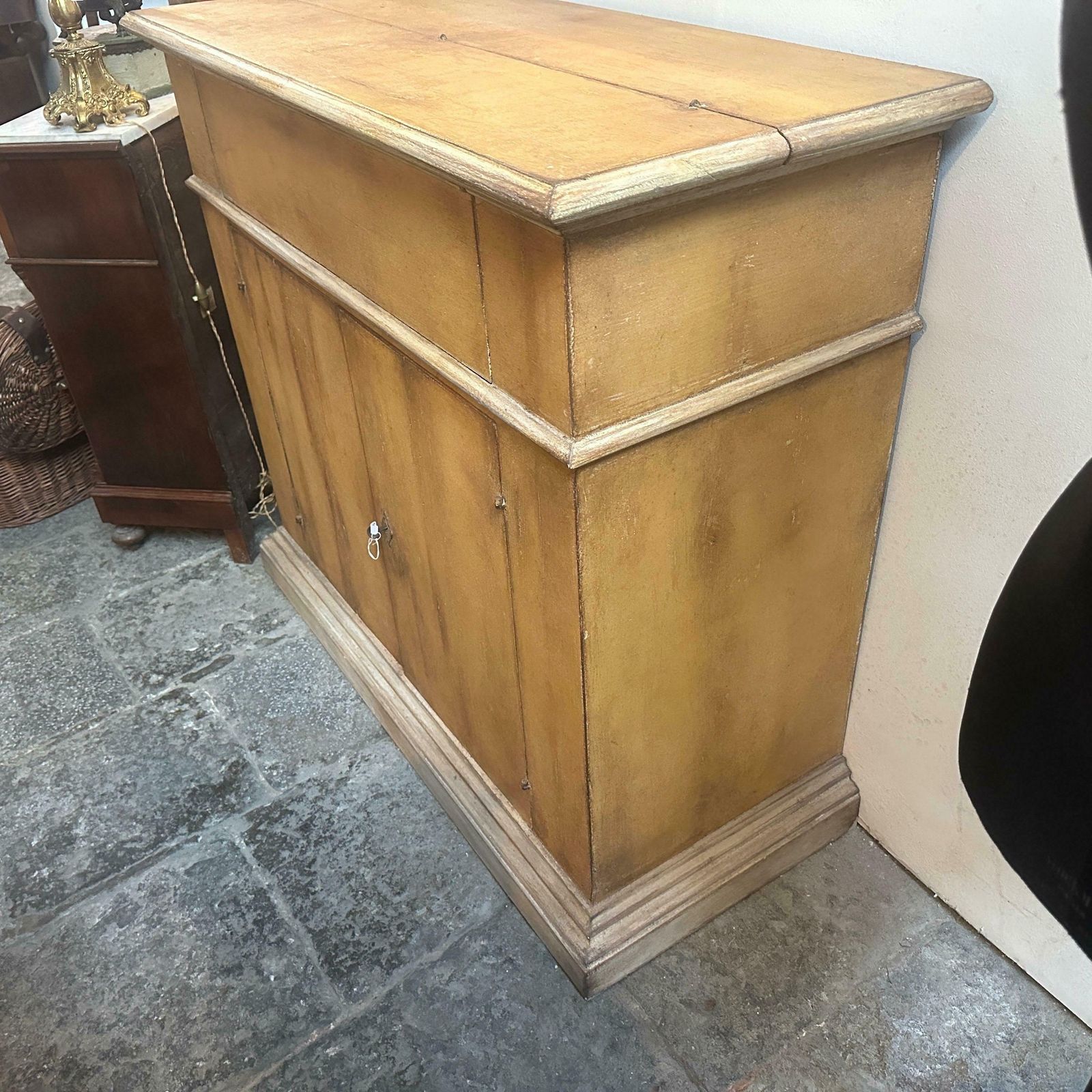 Late 19th Century Louis Philippe Orange Lacquered Wood Italian Secretaire photo Furniture