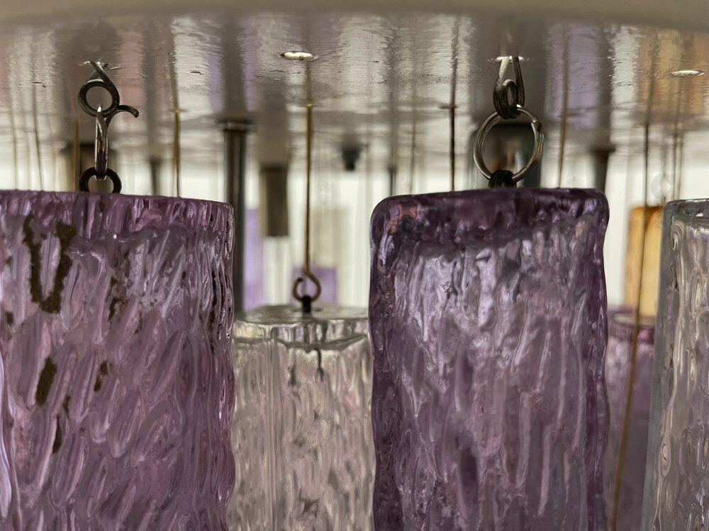 Large Murano Glass Tube Chandelier, 1980s photo for sale