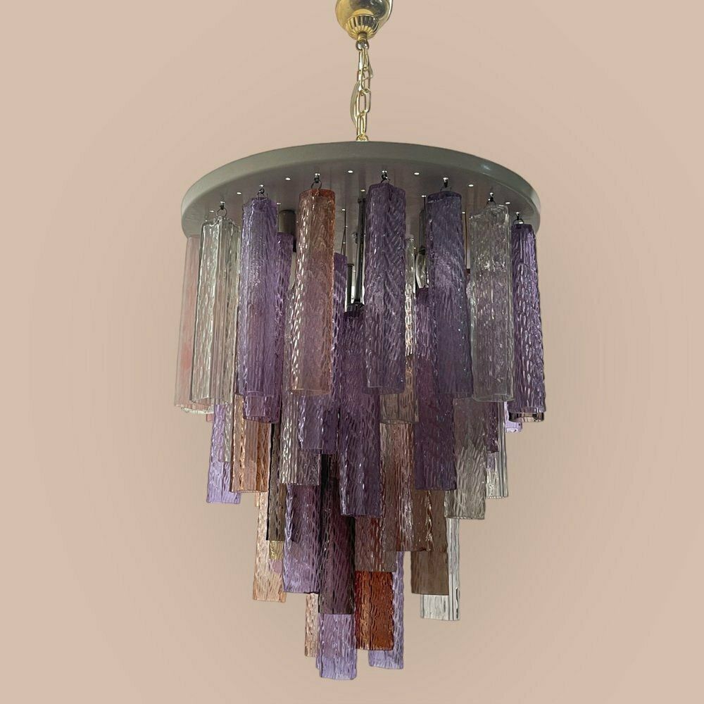 photo buy Large Murano Glass Tube Chandelier, 1980s