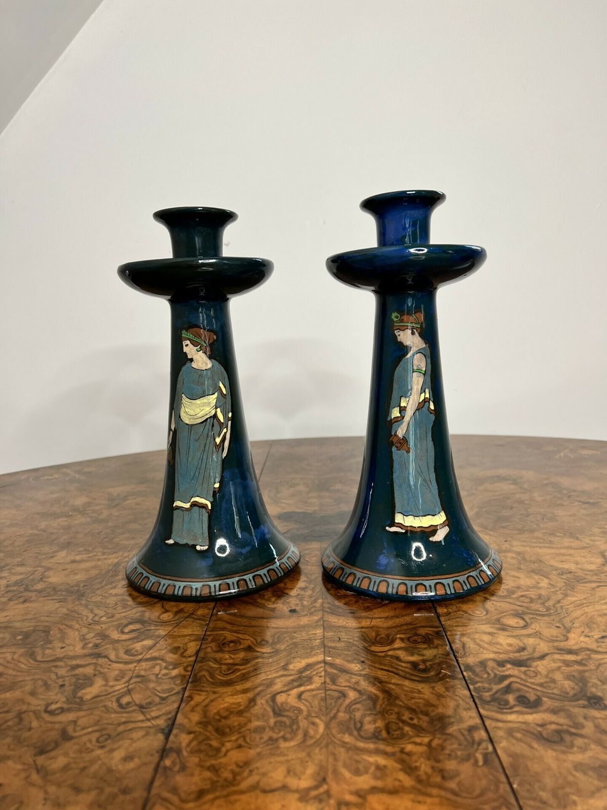 Wonderful Pair Of Antique Decoro England Candlesticks photo for sale