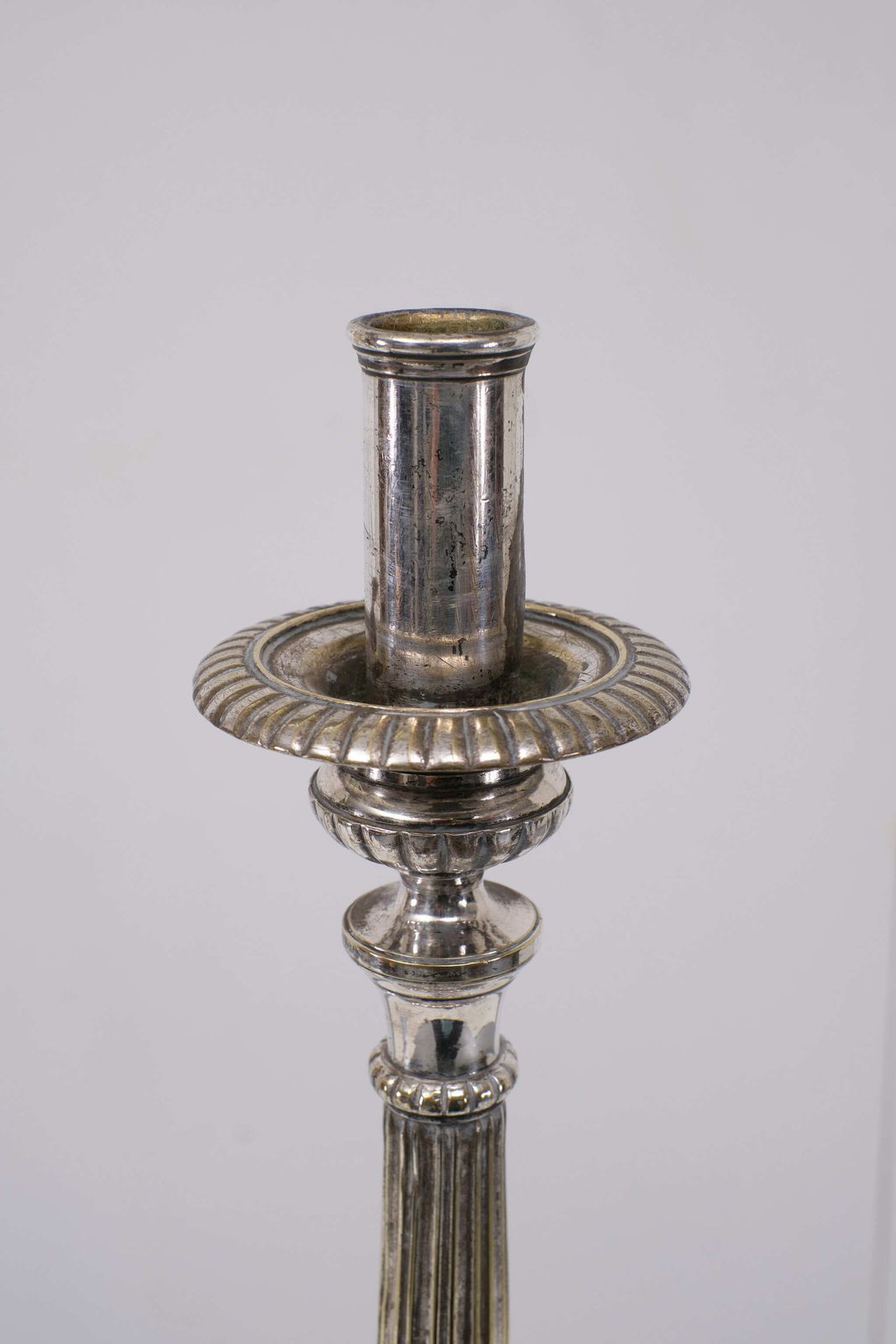 Antique Silver Plated France Church Candle Sticks 1850s photo furniture