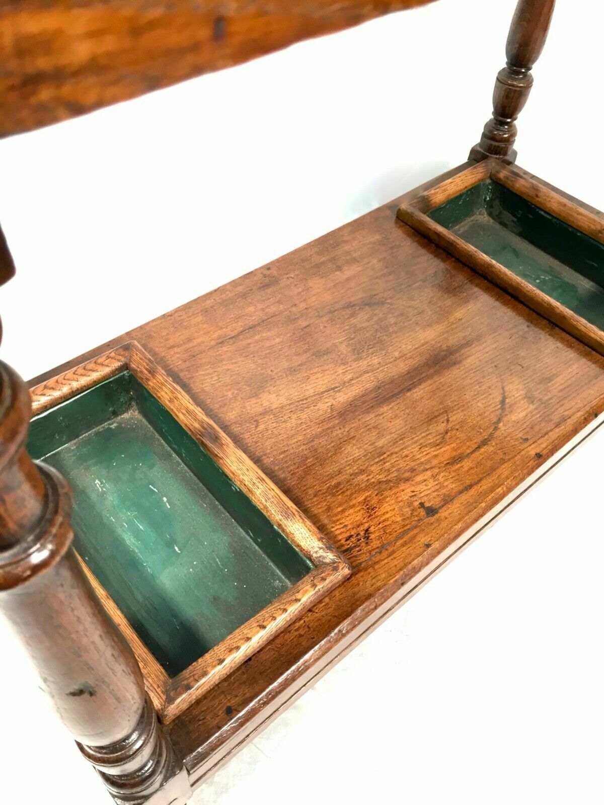 photo furniture Antique Victorian Country House Oak Wood Stick & Umbrella Stand / Entrance Hall