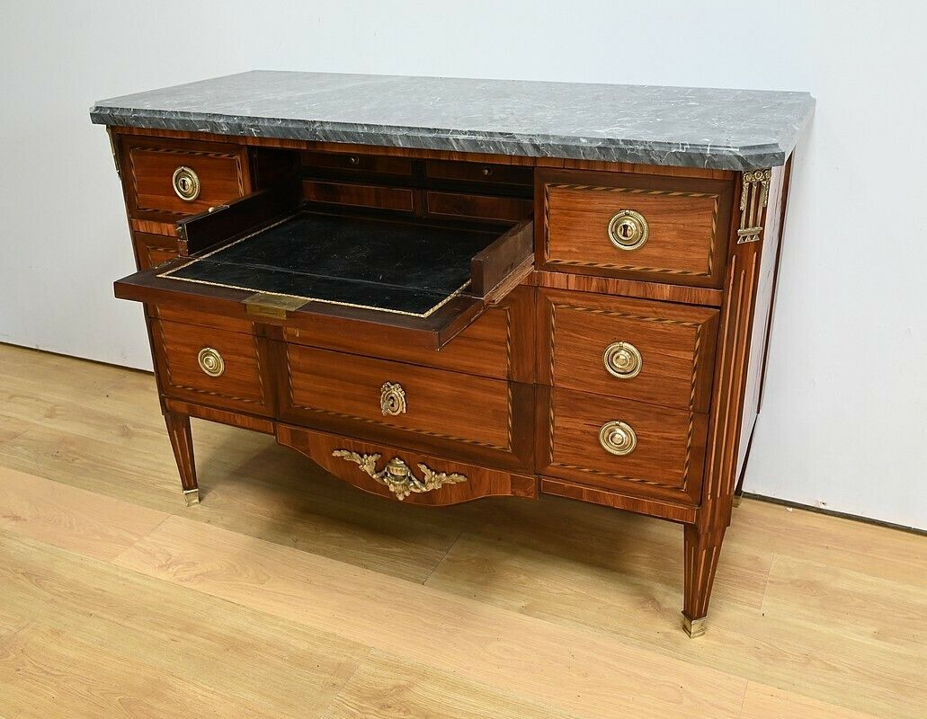 Important Louis XVI – 18th Century Writing Chest Of Drawers photo Furniture