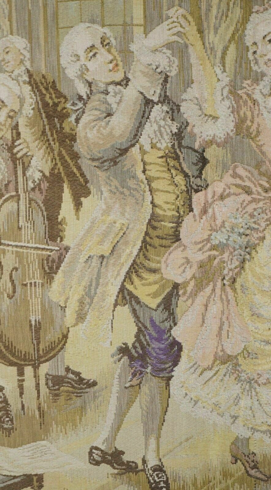 Original Antique Victorian Tapestry Four Panel Folding Screen Of Nobles Dancing photo 2750.0