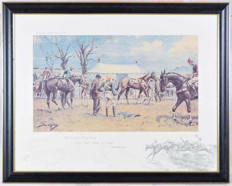 'Oh To Be In England' Signed Horse Racing Print By Snaffles photo 600.0