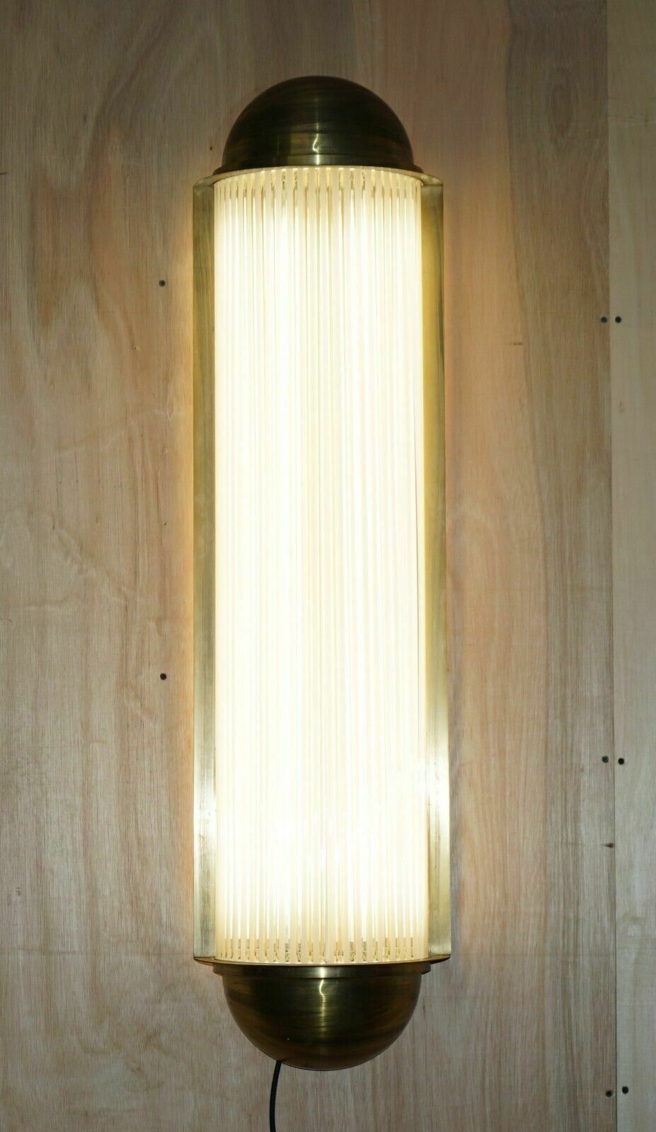 Pair Of Extra Large Art Deco Style Brass Glass Genet Michon Wall Sconces Lights photo furniture