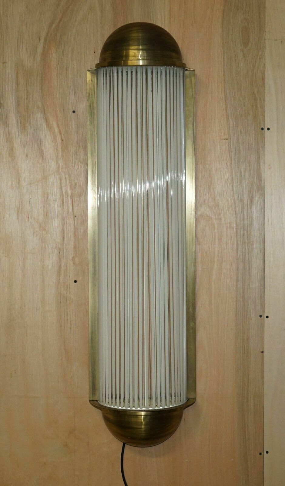 Pair Of Extra Large Art Deco Style Brass Glass Genet Michon Wall Sconces Lights photo buy